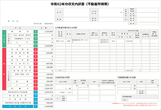 収支内訳書 イメージ